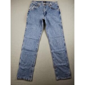 Wrangler 47MWZ Jeans Mens 30x36 (29x33) Light Wash Blue Straight Denim Western